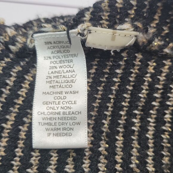Ann Taylor Loft black gold metallic sweater size XS - Picture 4 of 8